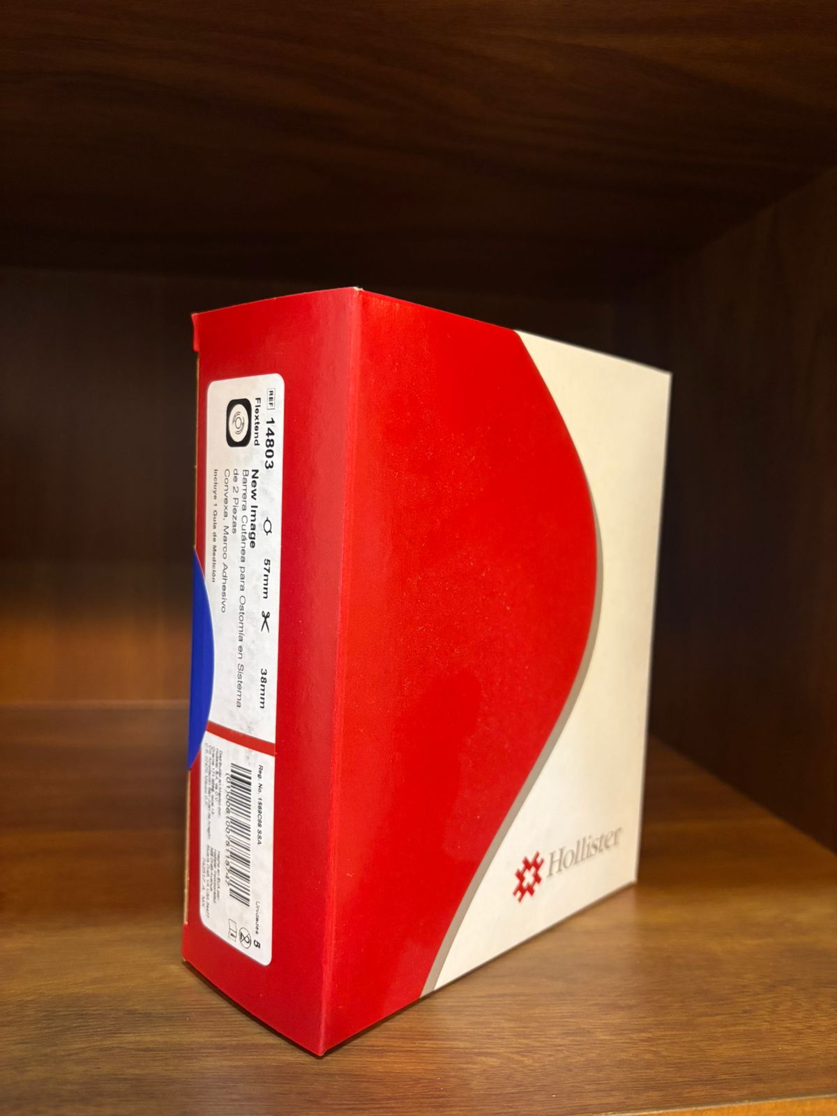 14803 barrera cutánea para ostomía en sistema de 2 piezas convexa , marco adhesivo. 5 piezas 38 mm con aro flotante de 57 mm