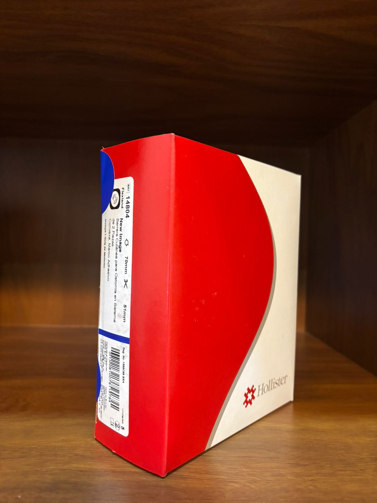 14804 Barrera cutánea para ostomía en sistema de 2 piezas convexa , marco adhesivo. 5 piezas 51 mm con aro flotante de 70 mm