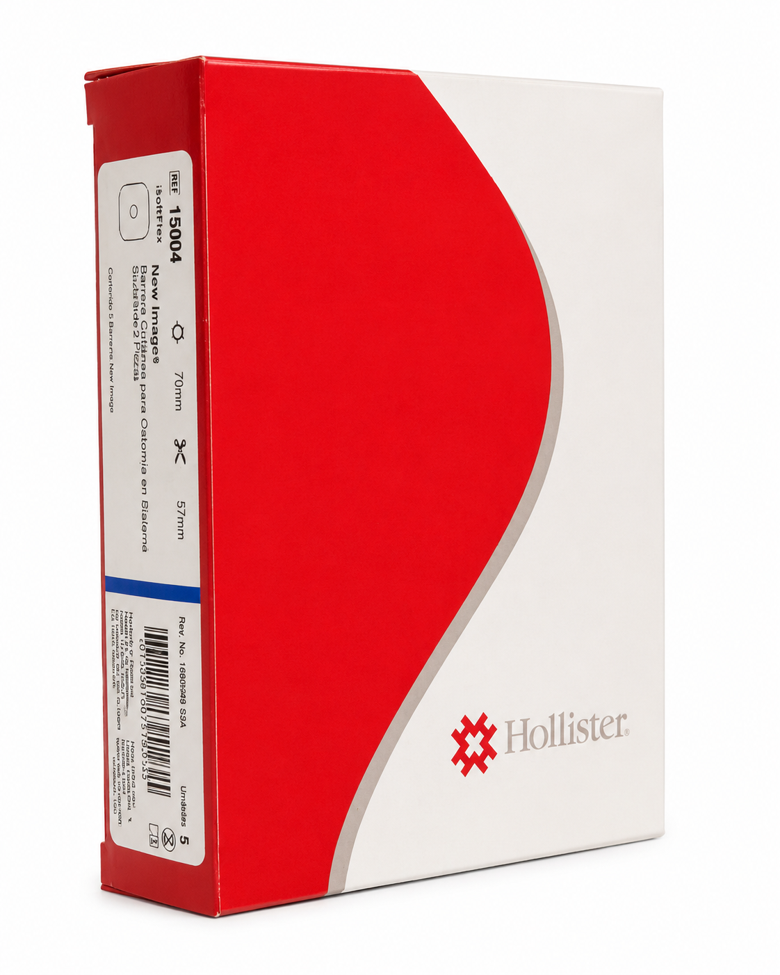 15004 New image barrera cutánea para ostomía en sistema de 2 piezas . 5 piezas 57 mm aro flotante de 70 mm