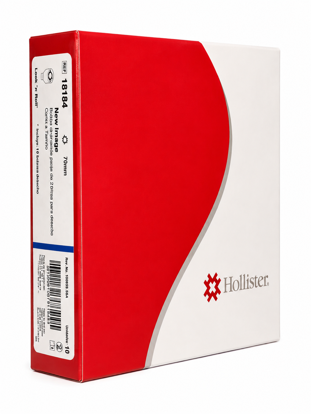 18184 Bolsa drenable para ostomía de 2 piezas opaca filtro, aro 70mm. 10 piezas