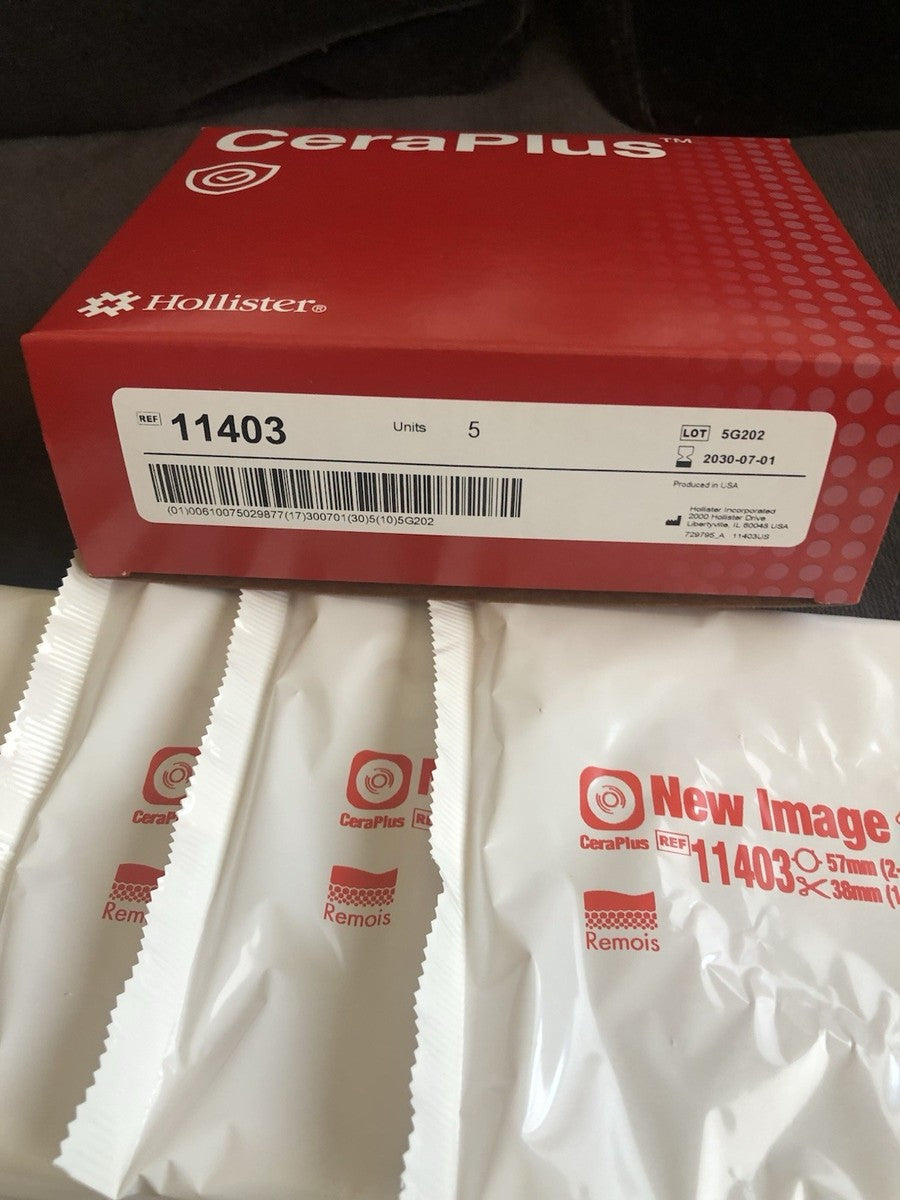 11403 Barrera cutánea para ostomía en sistema de 2 piezas convexa, marco adhesivo . 5 piezas 38 mm aro flotante de 57 mm hasta 38mm