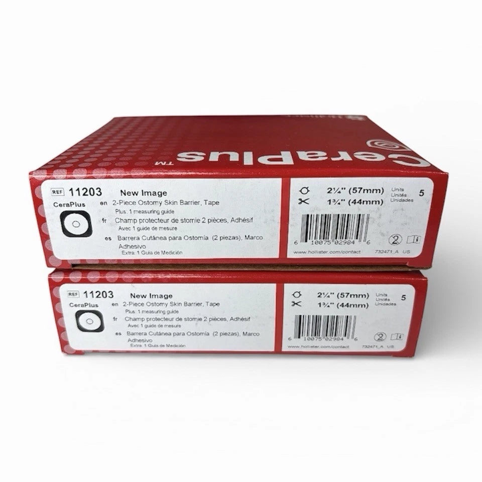 11203 barrera cutánea para ostomía en sistema de 2 piezas marco adhesivo . 5 piezas 57mm 4mm